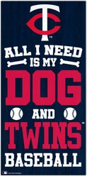 Fan Creations Minnesota Twins All I Need Is My Dog & Football Wall Decor, 6 x 12-in