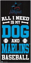 Fan Creations Miami Marlins All I Need Is My Dog & Football Wall Decor, 6 x 12-in