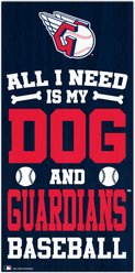 Fan Creations Cleveland Guardians All I Need Is My Dog & Football Wall Decor, 6 x 12-in