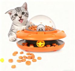 Cozypal 2 in 1 Cat Interactive Toy & Slow Feeder, Orange slide 1 of 8