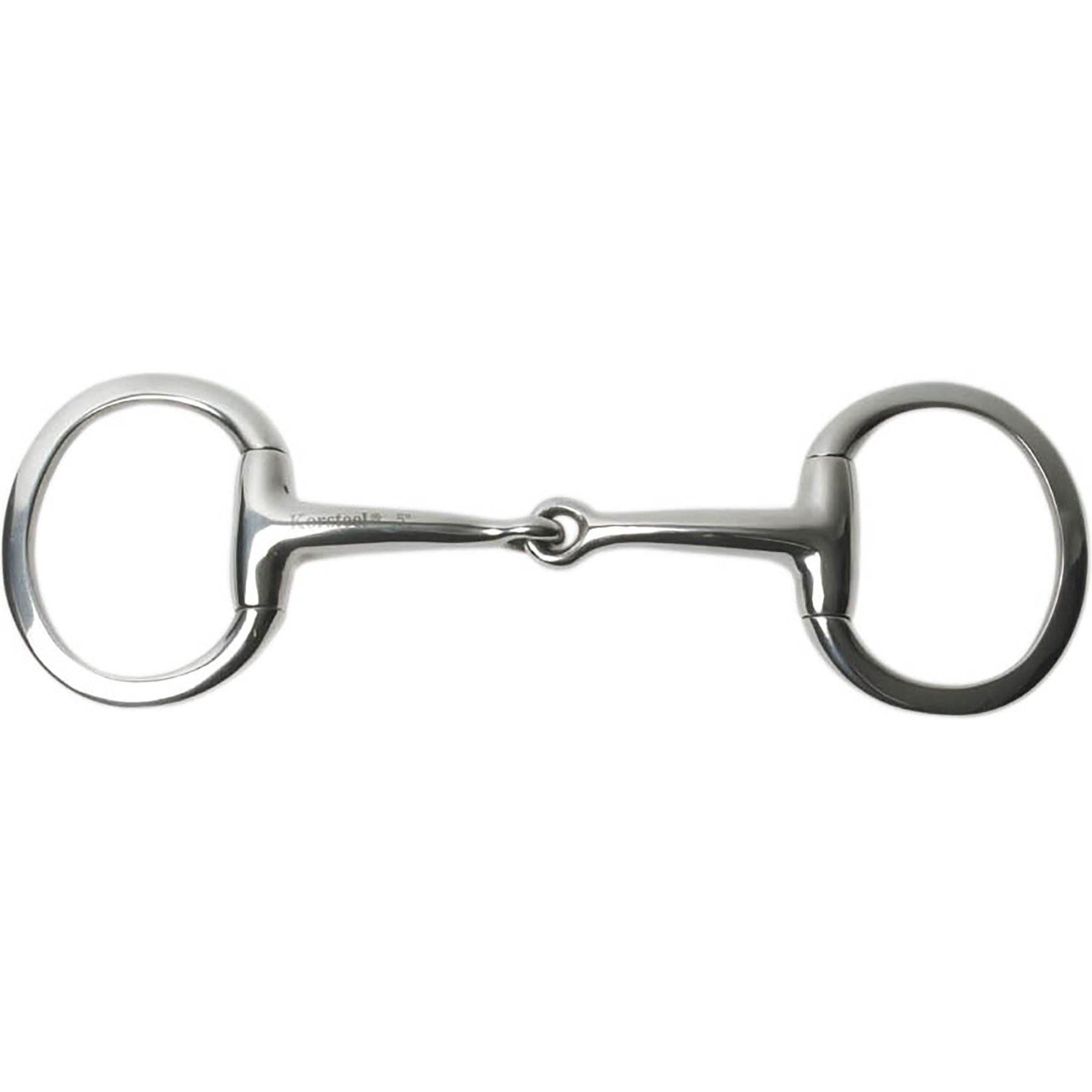 Korsteel Stainless Steel Medium Weight Solid Mouth Eggbutt Snaffle Horse Bit, 5-in