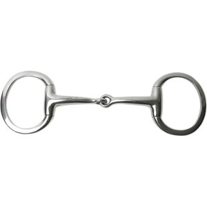 Korsteel Stainless Steel Medium Weight Solid Mouth Eggbutt Snaffle Horse Bit, 5.5-in