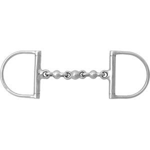 Korsteel Stainless Steel Waterford Hunter Dee Ring Snaffle Horse Bit, 5-in