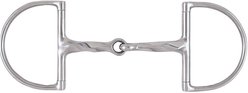 Korsteel Stainless Steel Slow Twist Hunter Dee Ring Snaffle Horse Bit, 4.75-in