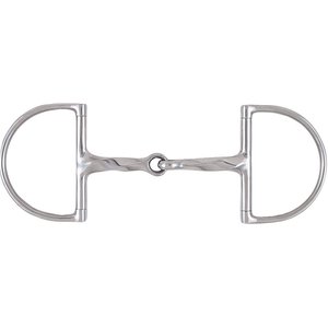 Korsteel Stainless Steel Slow Twist Hunter Dee Ring Snaffle Horse Bit, 5-in
