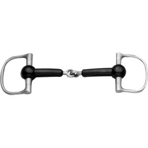 Korsteel Soft Rubber Mouth Jointed Dee Ring Snaffle Horse Bit, 5-in