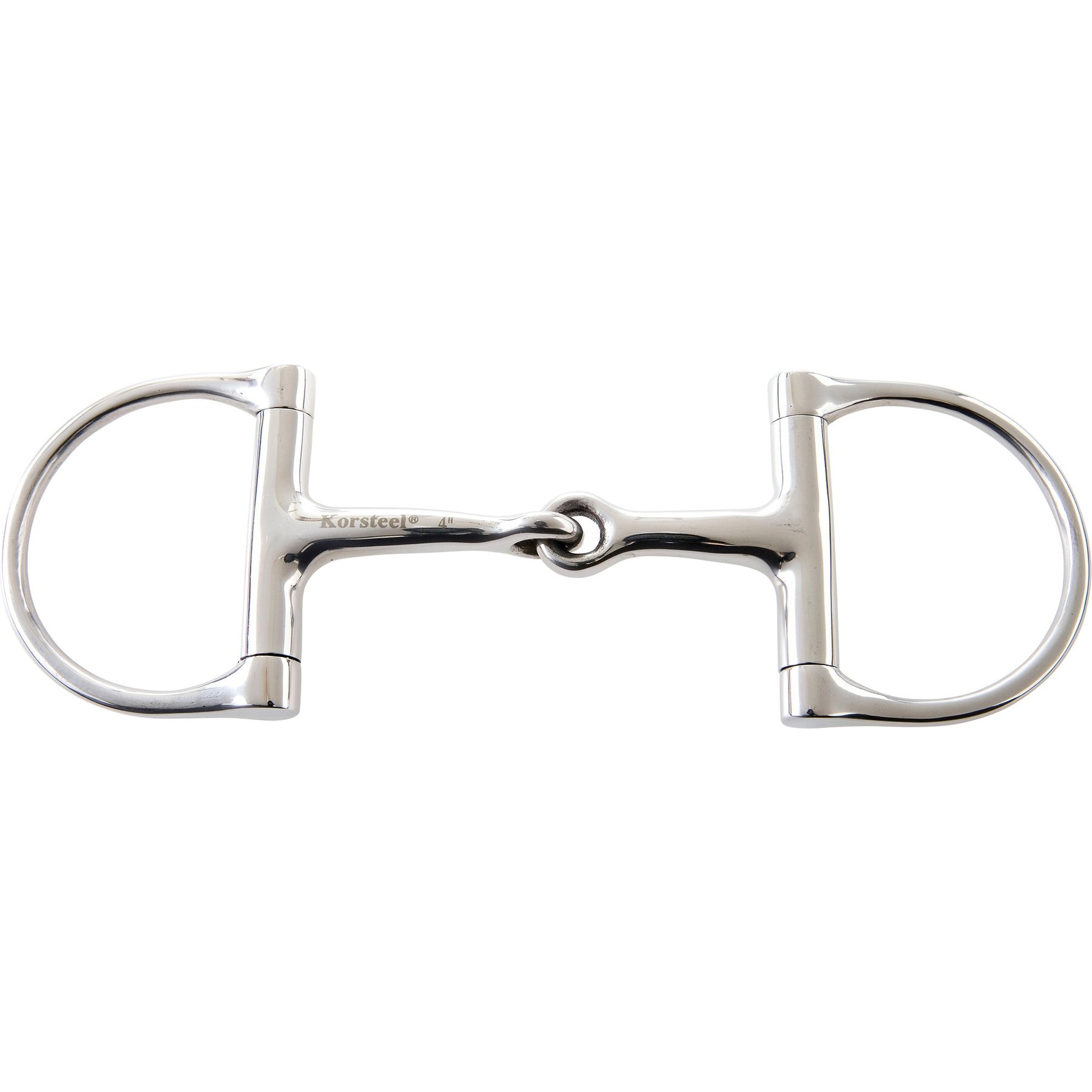 Korsteel Stainless Steel Jointed Dee Ring Snaffle Horse Bit, 4.75-in