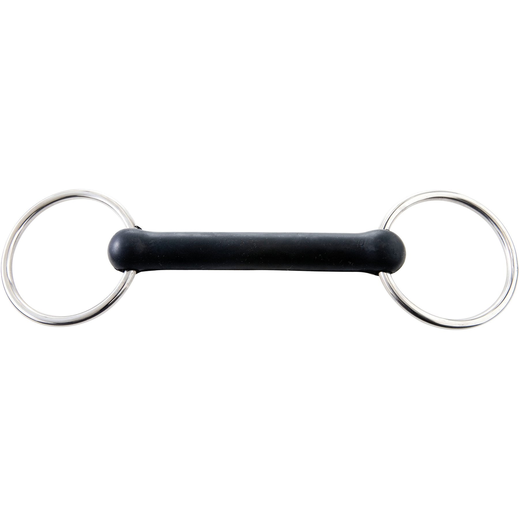 Korsteel Solid Rubber Mouth Loose Ring Snaffle Horse Bit, 4.75-in