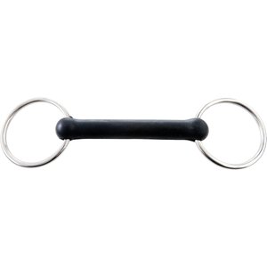 Korsteel Solid Rubber Mouth Loose Ring Snaffle Horse Bit, 5-in