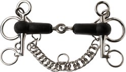 Korsteel Rubber Jointed Tom Thumb Pelham Horse Bit, 4-in