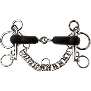 Korsteel Rubber Jointed Tom Thumb Pelham Horse Bit, 5-in