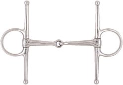 Korsteel Stainless Steel Full Cheek Snaffle Horse Bit, 3.5-in