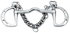 Korsteel Stainless Steel Cambridge Mouth Slotted Ring Kimblewick Horse Bit, 4.5-in