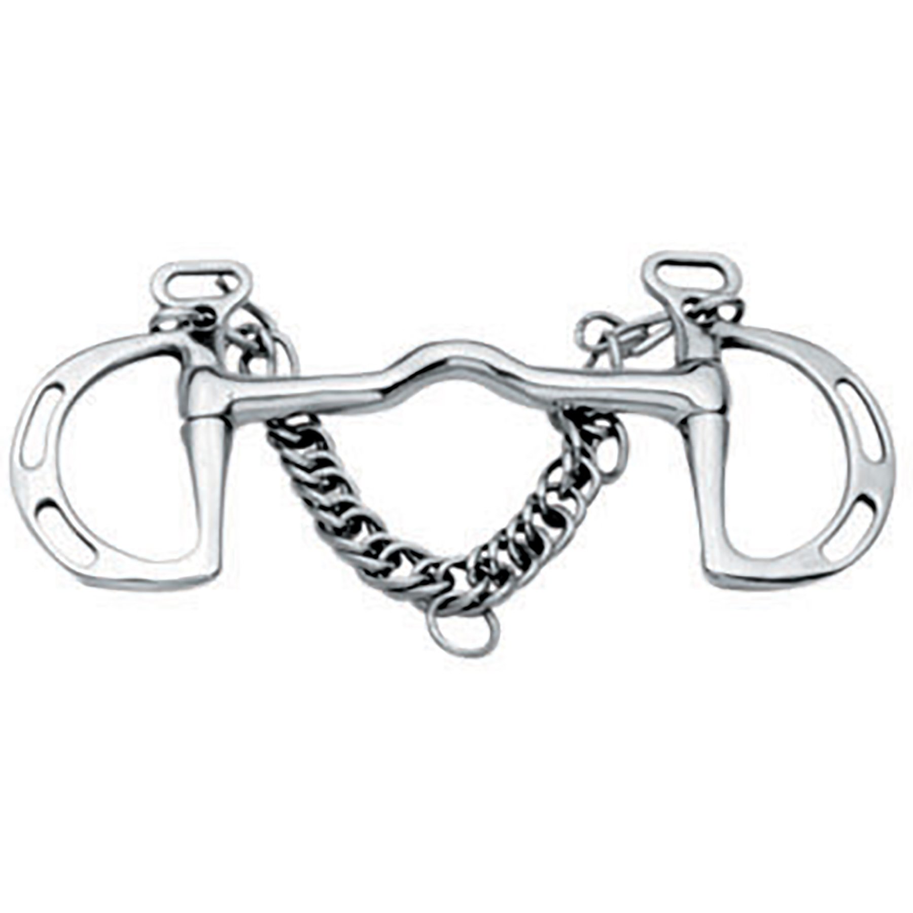 Korsteel Stainless Steel Cambridge Mouth Slotted Ring Kimblewick Horse Bit, 5-in