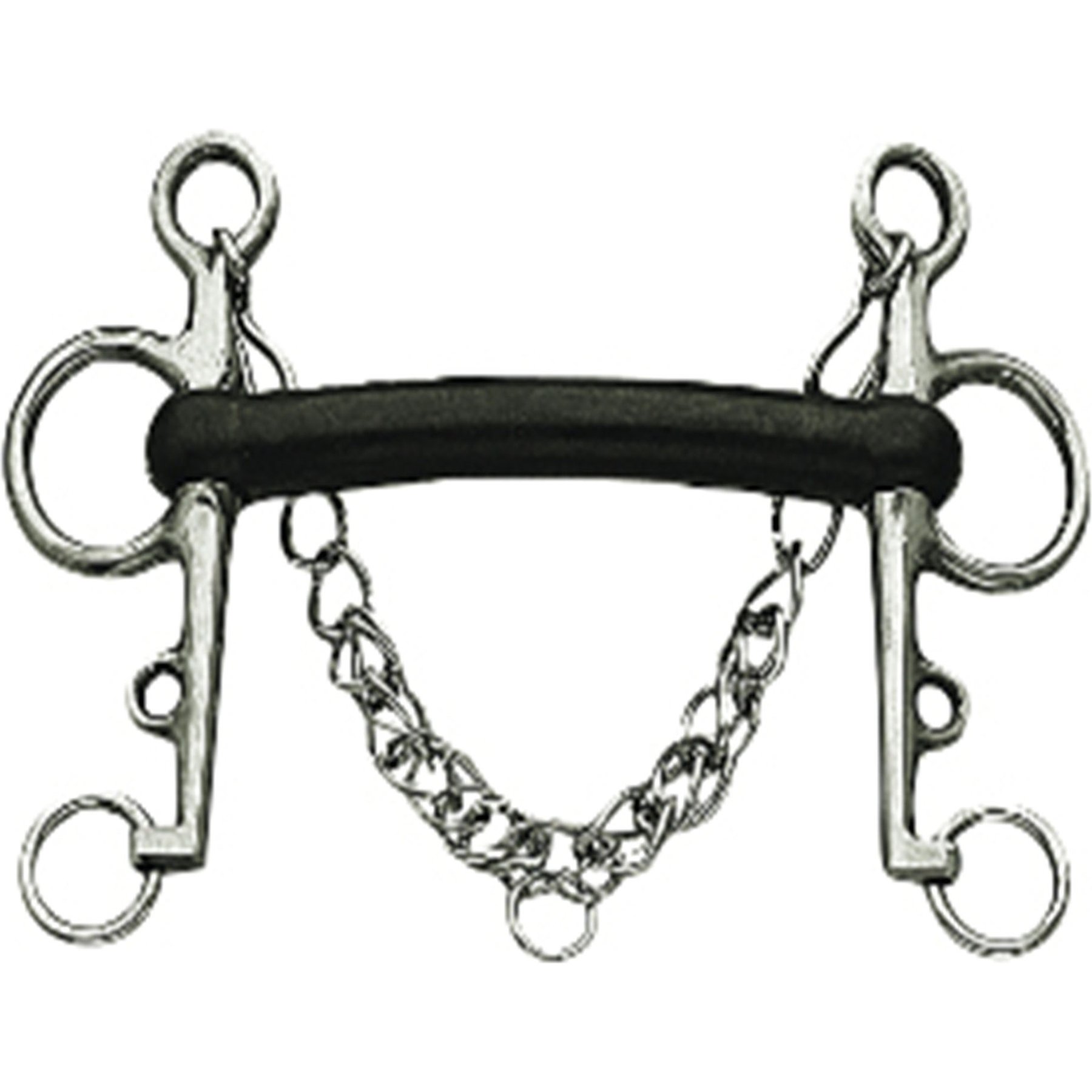 Korsteel Hard Rubber Mullen Mouth Pelham Horse Bit, 5.5-in