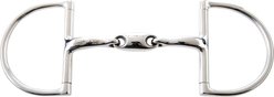 JP Korsteel Stainless Steel Oval Link Hunter Dee Ring Snaffle Horse Bit, 4.75-in
