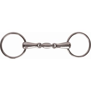 JP Korsteel Stainless Steel Oval Link Loose Ring Snaffle Horse Bit, 5.5-in