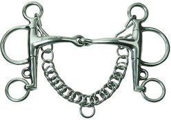 JP Korsteel Stainless Steel Jointed Pelham Horse Bit, 4.5-in
