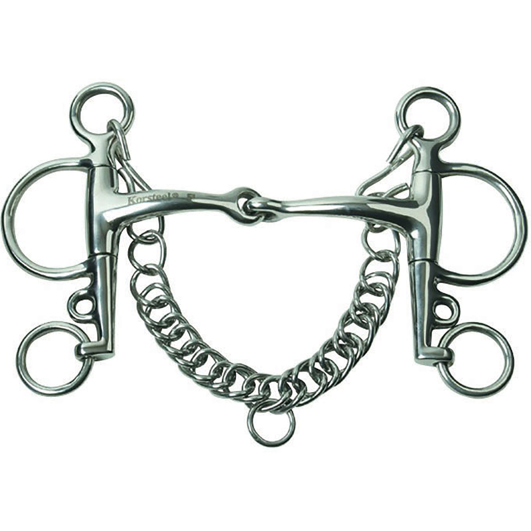 JP Korsteel Stainless Steel Jointed Pelham Horse Bit, 5.5-in