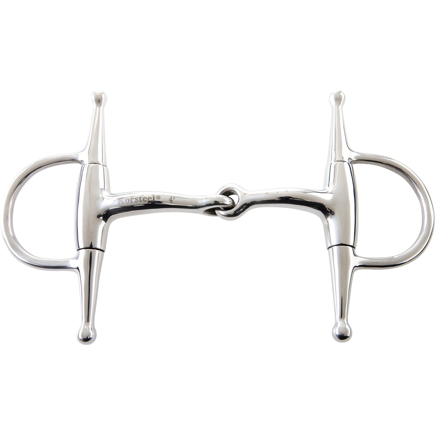 JP Korsteel Jointed Full Cheek Eggbutt Snaffle Horse Bit, 5-in