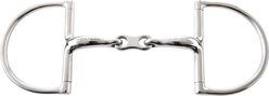 JP Korsteel Stainless Steel French Link Hunter Dee Ring Snaffle Horse Bit, 4.75-in
