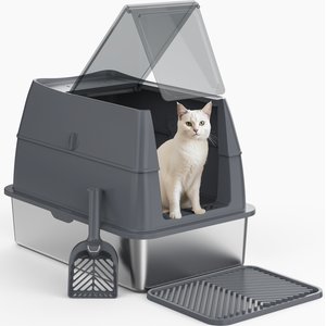 Out of Stock - JOEJOY Enclosed Stainless Steel Cat Litter Box