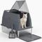 Show in main carousel: JOEJOY Enclosed Stainless Steel Cat Litter Box, Grey, 24 x 16 x 18-in slide 1 of 9