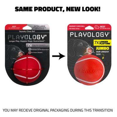 Show full view: Playology Beef Scented Squeaky Chew Ball Dog Toy, Jumbo slide 2 of 10