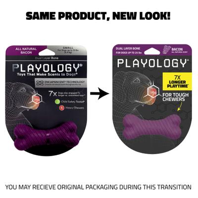 Show full view: Playology Bacon Scented Dual Layer Bone Dog Toy, Small slide 2 of 10