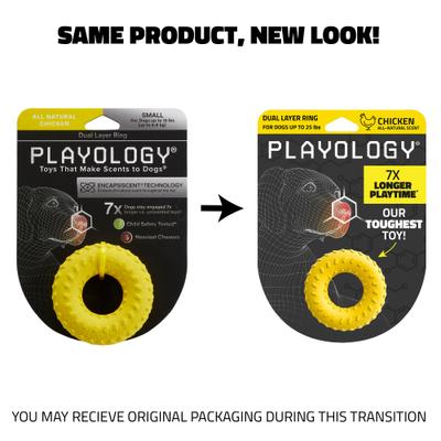 Show full view: Playology Chicken Scented Dual Layer Ring Dog Toy, Small slide 2 of 9
