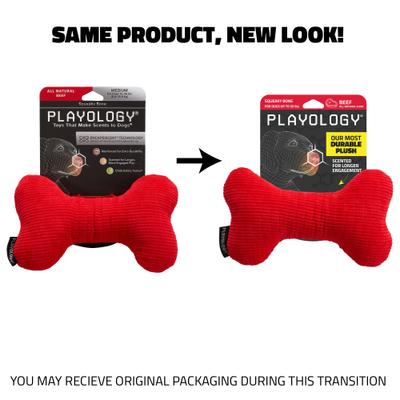 Show full view: Playology Beef Scented Squeaky Bone Plush Dog Toy, Medium slide 2 of 8