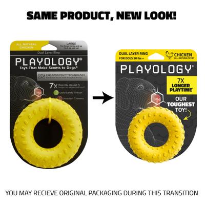 Show full view: Playology Chicken Scented Dual Layer Ring Dog Toy, Jumbo slide 2 of 9