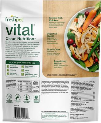 Show full view: Freshpet Vital Shredded Chicken Recipe with Sweet Potatoes & Carrots Fresh Dog Food, 1.5-lb bag, case of 4 slide 5 of 11