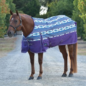 WeatherBeeta ComFiTec Essential Standard Neck 220G Horse Turnout, Purple Navajo Print, 75-in