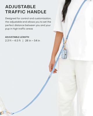 Show full view: Sunny Tails 4-in-1 Convertible Hands Free Cloud Dog Leash, 8.5-ft long, 5/8-in wide, Lunar Glow slide 9 of 12