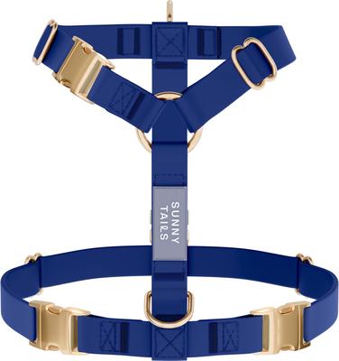Show full view: Sunny Tails Cloud Lite Waterproof Metal No-Pull Dog Harness, Signature Navy, Small: 15 to 21-in chest slide 6 of 8