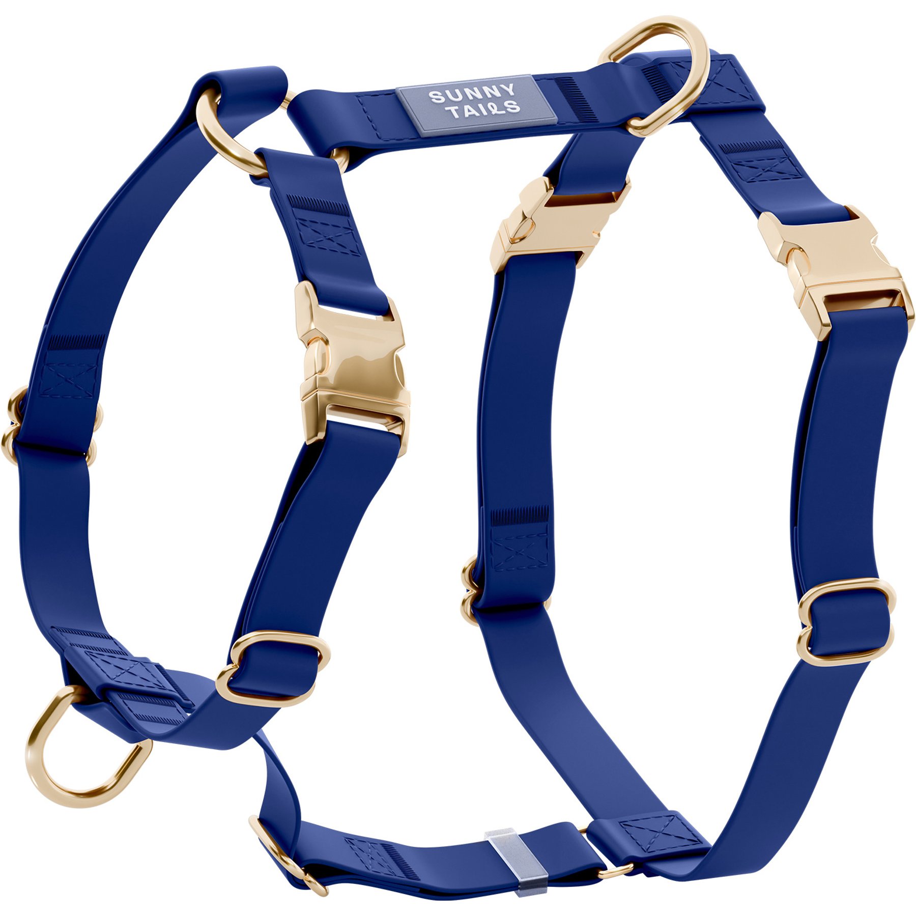 Sunny Tails Cloud Lite Waterproof Metal No-Pull Dog Harness, Signature Navy, Medium: 20 to 29-in chest