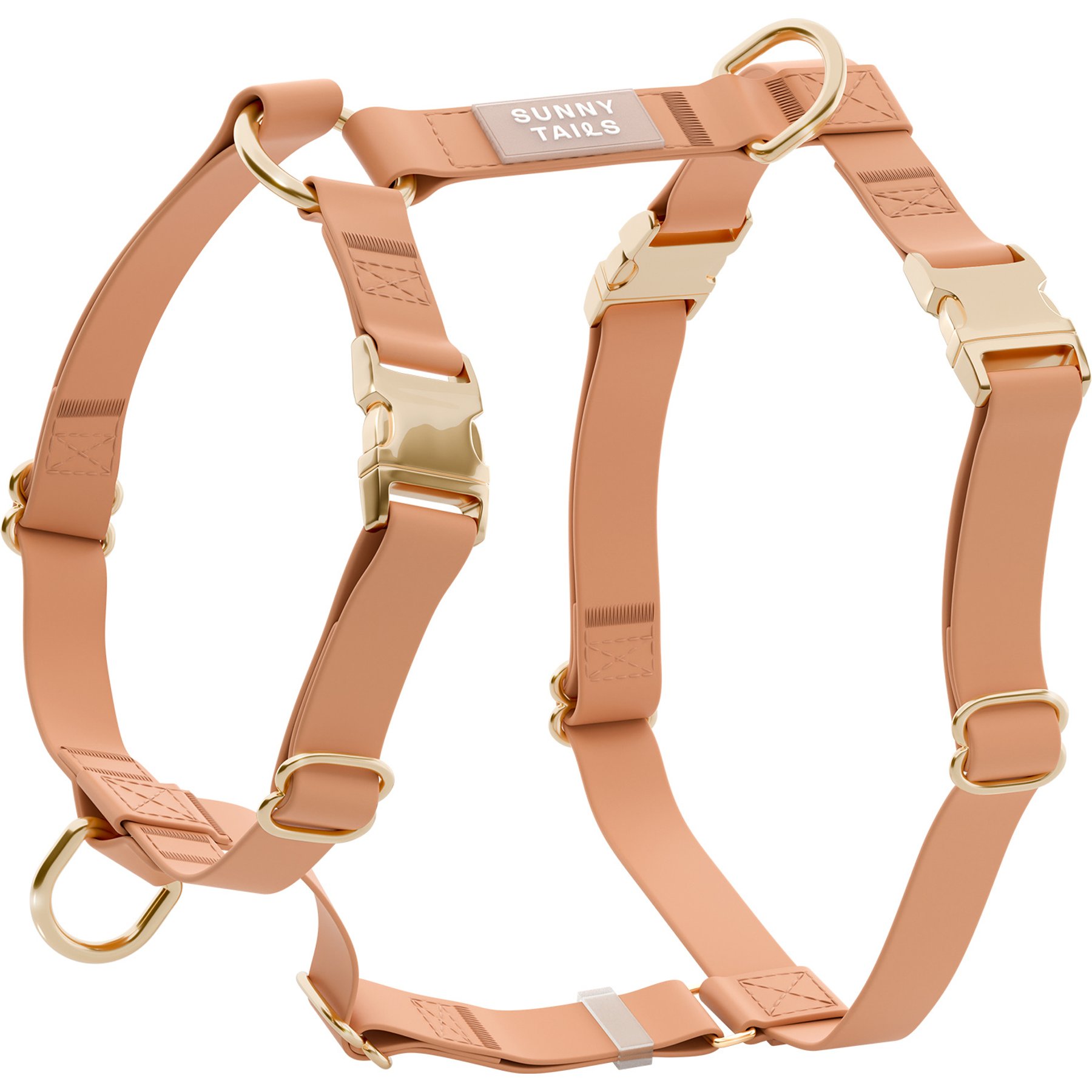 Sunny Tails Cloud Lite Waterproof Metal No-Pull Dog Harness, Chai Brown, Small: 15 to 21-in chest