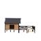 Show in main carousel: AOSTIRMOTOR Wooden Outdoor Cabin Dog House with Porch, Large, Antique Brown slide 1 of 7