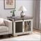 Show in main carousel: AOSTIRMOTOR Farmhouse Wooden End Table Dog Kennel with Flip-top Plate & Sliding Barn Door, White slide 7 of 9