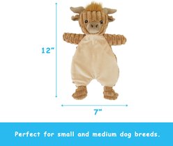 Linzy Toys Flat Crinklez Highland Cow Squeaky Plush Dog Toy slide 2 of 5