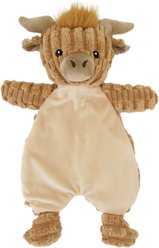 Linzy Toys Flat Crinklez Highland Cow Squeaky Plush Dog Toy