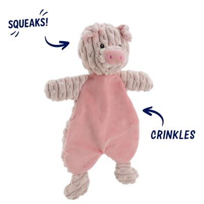 Show full view: Linzy Toys Flat Crinklez Pig Squeaky Plush Dog Toy slide 2 of 6