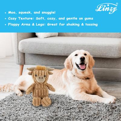 Show full view: Linzy Toys Highland Cow Squeaky Plush Dog Toy slide 5 of 8
