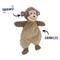 Show in main carousel: Linzy Toys Flat Crinklez Monkey Squeaky Plush Dog Toy slide 2 of 6