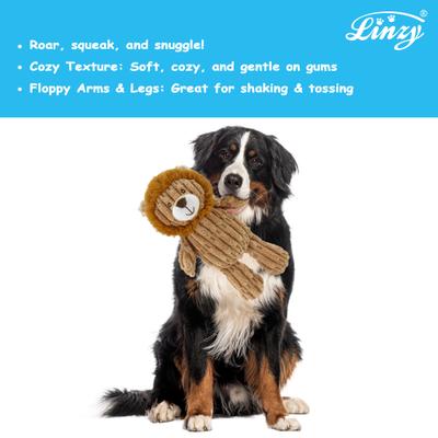 Show full view: Linzy Toys Lion Squeaky Plush Dog Toy slide 4 of 7