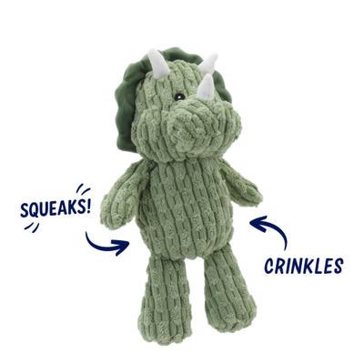 Show full view: Linzy Toys Dino Squeaky Plush Dog Toy slide 2 of 7