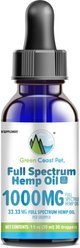 Green Coast Pet Full Spectrum Hemp Oil Liquid Calming Supplement for Dogs, 1000 mg, 1-fl oz bottle