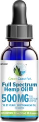Green Coast Pet Full Spectrum Hemp Oil Liquid Calming Supplement for Dogs, 500 mg, 1-fl oz bottle