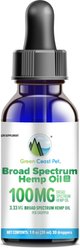 Green Coast Pet Broad Spectrum Hemp Oil Liquid Calming Supplement for Dogs, 100 mg, 1-fl oz bottle